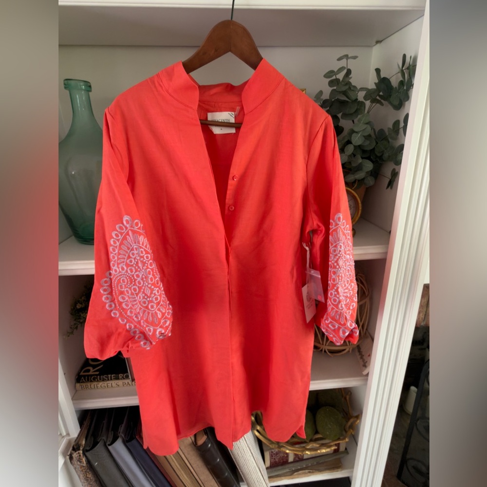 Tuckernuck coral caftan dress size M - Picture 2 of 5